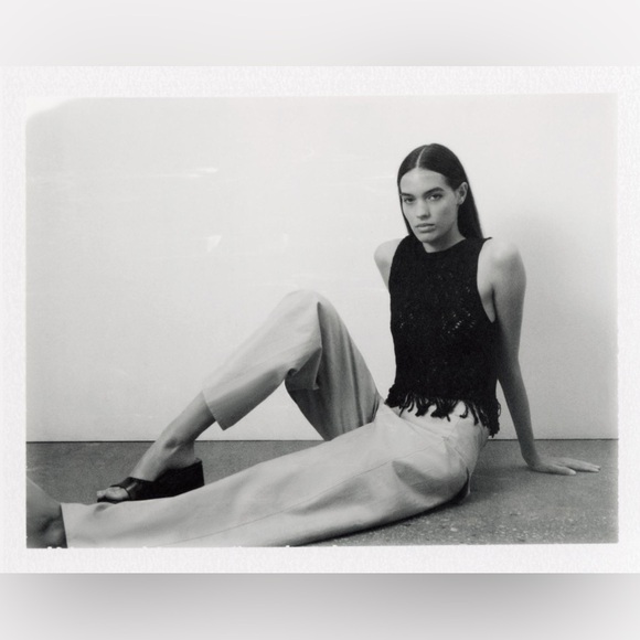 Metallic knitted fringe tank top - Picture 4 of 5